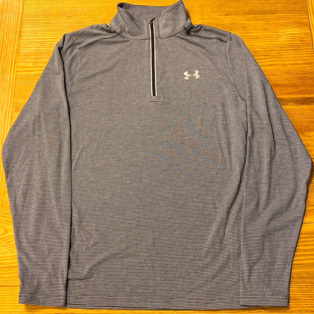 Under Armour 1/4 Zip Pullover Size Medium Fitted Run Golf Long Sleeve Gray